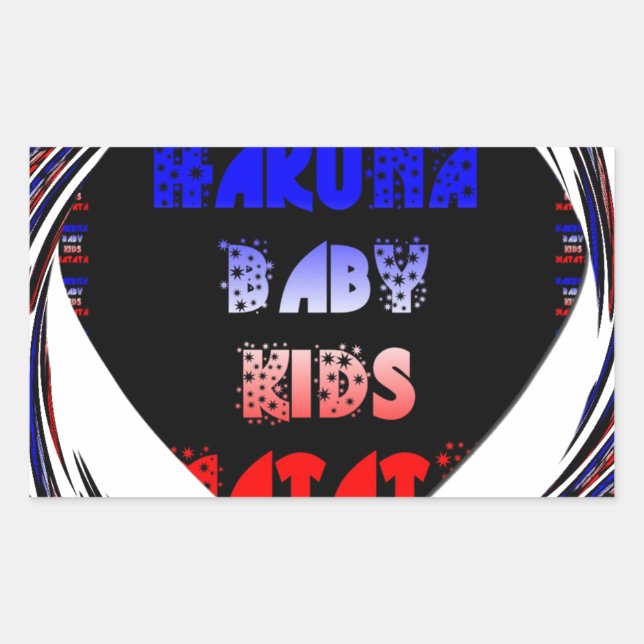 Sticker Rectangulaire Blue Black Hakuna Matata Baby Kids Design.png (Devant)