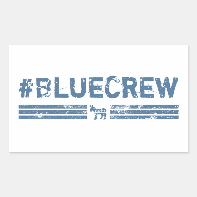 Sticker Rectangulaire Blue Crew Democrat (Devant)