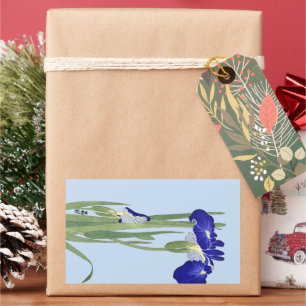 Sticker Rectangulaire Blue Irises par Ohara Koson
