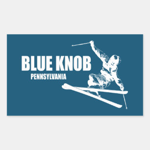 Sticker Rectangulaire Blue Knob Pennsylvania Skier