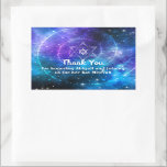 Sticker Rectangulaire Blue violet Galaxy Bat Bar Mitzvah Merci<br><div class="desc">Célébration d'une chauve-souris ou d'une mitzvah à thème bleu et violet de galaxie ? Créez vos propres autocollants de remerciement élégants pour les sacs de faveur invités, les boîtes à bonbons et les cadeaux. Vous pouvez également modifier la taille et utiliser ces autocollants de modèle facile do-it-yourself comme scellés d'enveloppe...</div>
