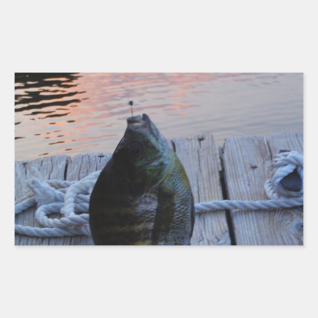 Sticker Rectangulaire Bluegill au coucher du soleil Lac Arrowhead (Devant)