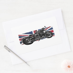 Sticker Rectangulaire Bobber Motorcycle, Vélos Vintages, Grande-Bretagne