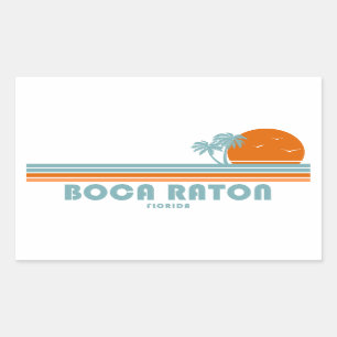 Sticker Rectangulaire Boca Raton Floride palmiers solaires