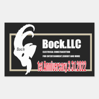 Sticker Rectangulaire Bock.LLC　1st Anniversary ステッカー　スクエア