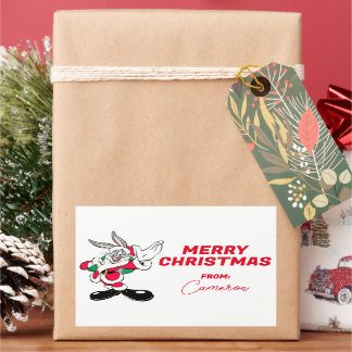 Sticker Rectangulaire BOGS BUNNY™ Père Noël Waving | Joyeuses fêtes