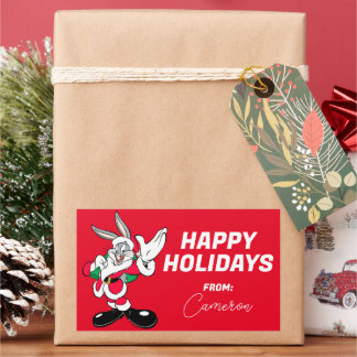 Sticker Rectangulaire BOGS BUNNY™ Père Noël Waving | Joyeuses fêtes