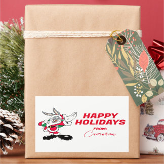 Sticker Rectangulaire BOGS BUNNY™ Père Noël Waving | Joyeuses fêtes