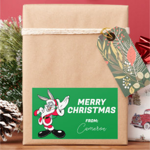 Sticker Rectangulaire BOGS BUNNY™ Père Noël Waving Joyeuses fêtes
