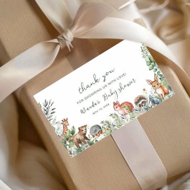 Sticker Rectangulaire Boho Pampas Merci Baby shower (Créateur téléchargé)