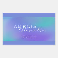 Boho Retro Script Abstrait Dégradé bleu pourpre