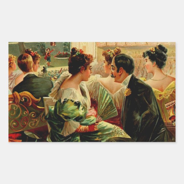 Sticker Rectangulaire Boite à cigares vintage (Devant)