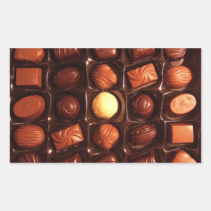 Sticker Rectangulaire Boîte d'autocollants rectangulaires de chocolats