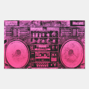 Sticker Rectangulaire boite rose