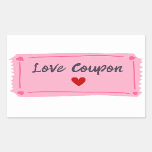 Sticker Rectangulaire Bon de coupon Saint-Valentin