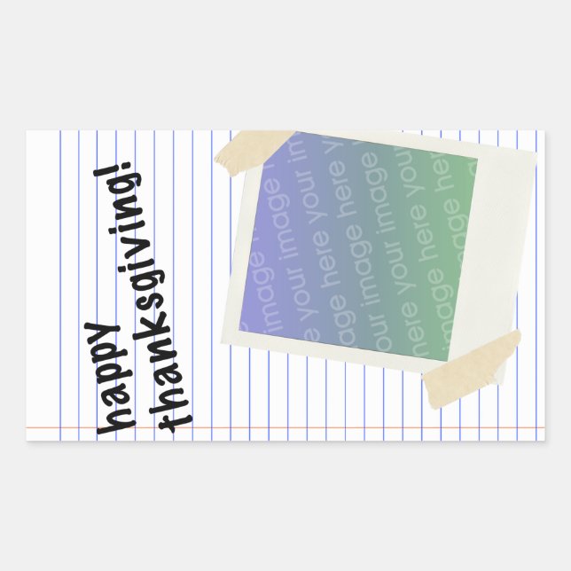 Sticker Rectangulaire bon thanksgiving (Devant)