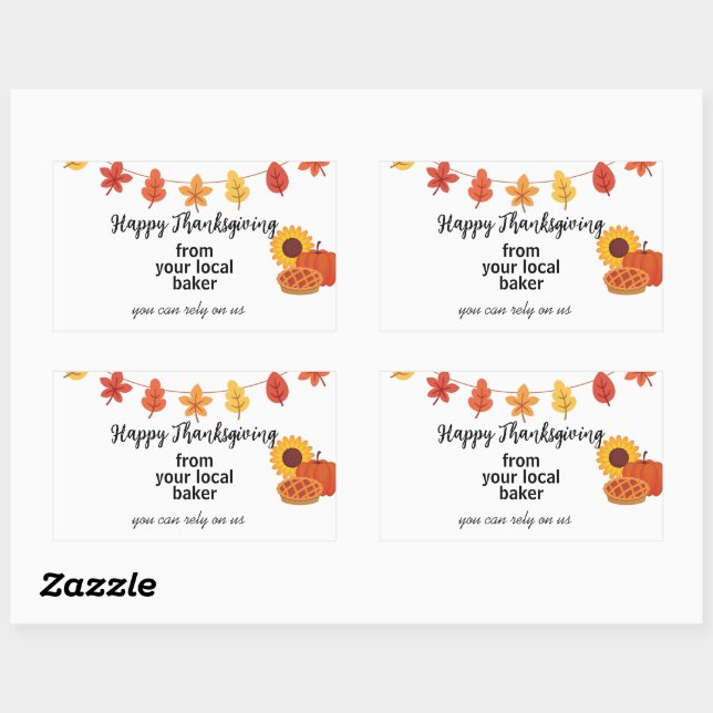 Sticker Rectangulaire Bon thanksgiving Automne/Automne Marketing d'affai (Feuille)