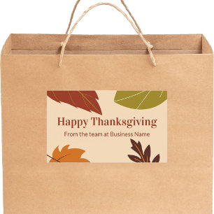 Sticker Rectangulaire Bon thanksgiving Automne Feuilles De Nom D'Entrepr