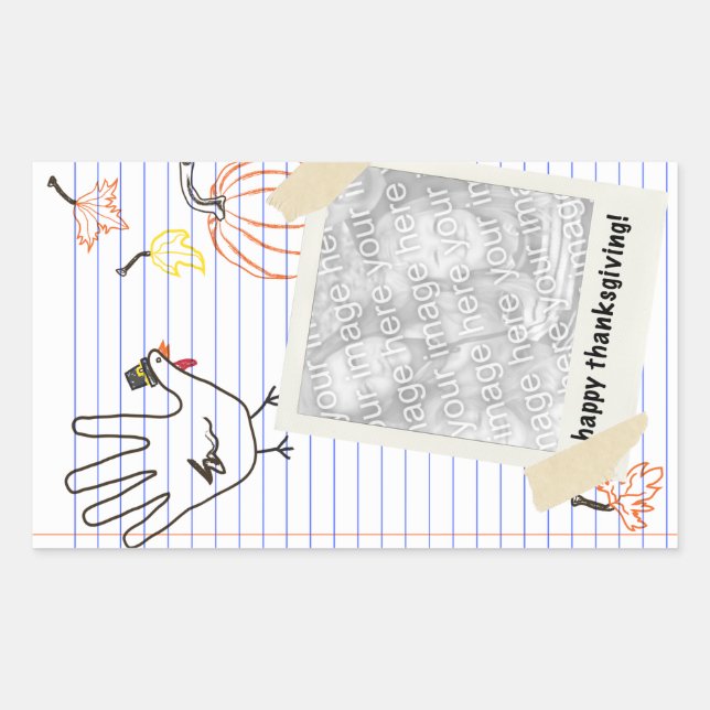 Sticker Rectangulaire bon thanksgiving ! carnets croquis (Devant)