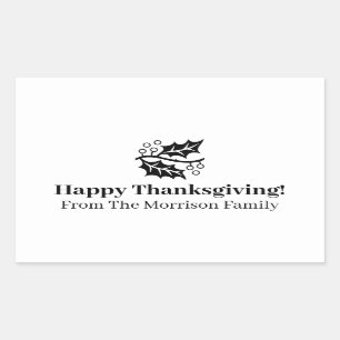 Sticker Rectangulaire Bon thanksgiving chute laisse du texte serif perso