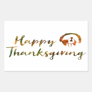 Sticker Rectangulaire Bon thanksgiving (feux de dinde de bokeh)