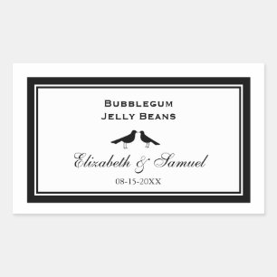 Sticker Rectangulaire Bonbons de réception mariage pour inséparables dou