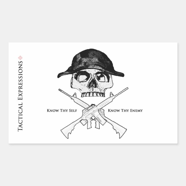 Sticker Rectangulaire Bones croisés AR15 (Devant)