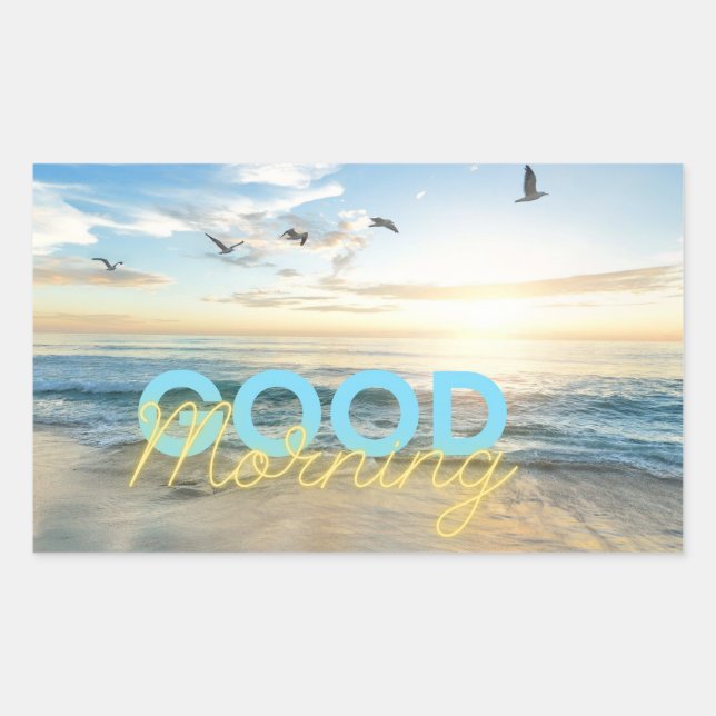 Sticker Rectangulaire Bonjour Blue Sky (Devant)