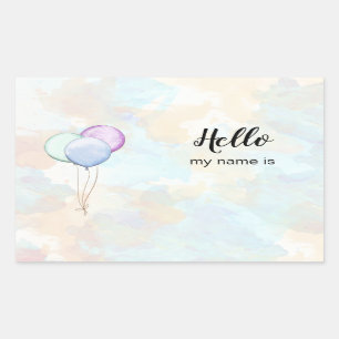 Sticker Rectangulaire Bonjour, Mon Nom Est Ballons De Parti