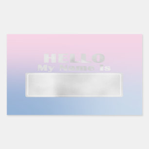 Sticker Rectangulaire Bonjour mon nom est famille de réunion d'étiquette