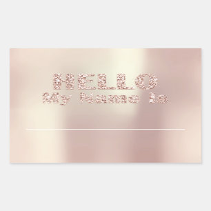 Sticker Rectangulaire Bonjour mon nom est famille de réunion d'étiquette