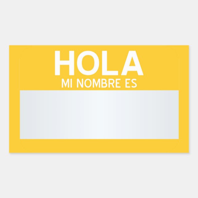 Sticker Rectangulaire Bonjour Mon Nom Est ... Personnalisable  (Devant)