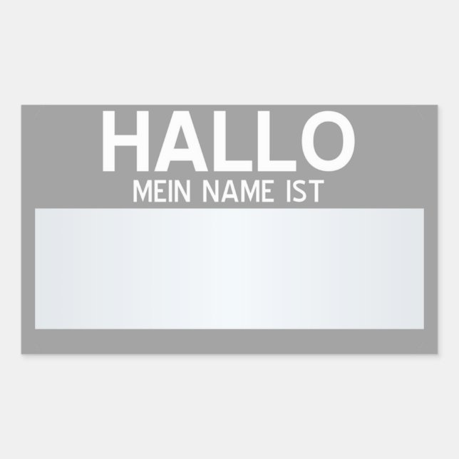 Sticker Rectangulaire Bonjour Mon Nom Est ... Personnalisable  (Devant)