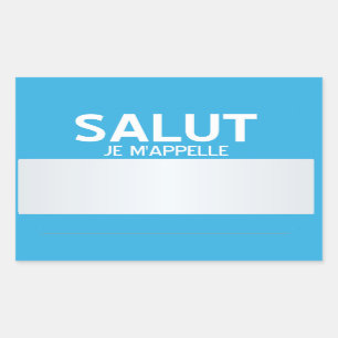 Sticker Rectangulaire Bonjour Mon Nom Est ... Personnalisable