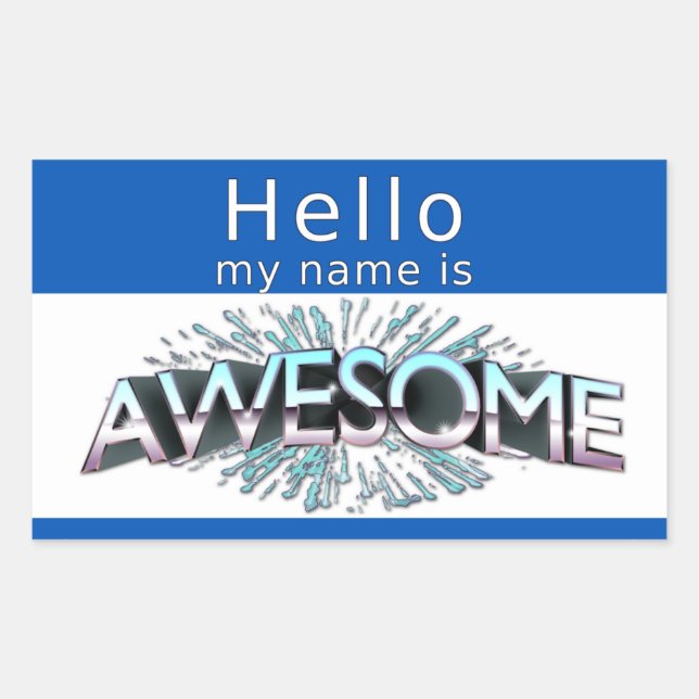 Sticker Rectangulaire Bonjour Mon Nom Est Super (Devant)