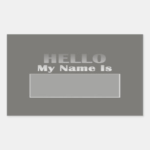 Sticker Rectangulaire Bonjour Mon Nom Est Tag Meeting Mariage Event