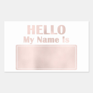 Sticker Rectangulaire Bonjour Mon Nom Est Tag Réunion Famille Rencontre 