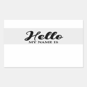 Sticker Rectangulaire Bonjour Mon Nom Est Un Script Minimaliste Moderne