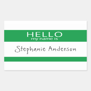 Sticker Rectangulaire BONJOUR Personnalisé Mon Nom Est Un Insigne Stick