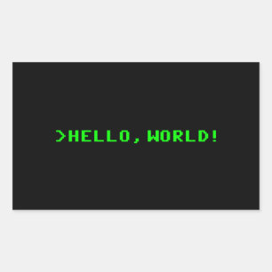 Sticker Rectangulaire Bonjour World Computer Programming