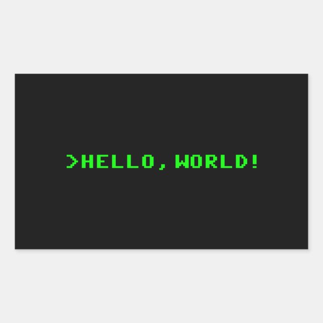 Sticker Rectangulaire Bonjour World Computer Programming (Devant)