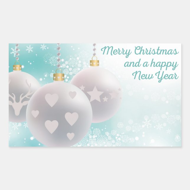 Sticker Rectangulaire Bonne année (Devant)