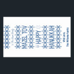 Sticker Rectangulaire Bonne Hanoukka Mazel Tov Star de David Menorah<br><div class="desc">Happy Hanoukka Mazel Tov Star de David Menorah Bougies Flammes de neige Motif Bleu et blanc Élégant Rectangle Cadeau Stickers pour Hanoukka Cadeaux et Wits chauds Hébreu Festival de lumière Fête juive Saison,  nom personnalisé</div>