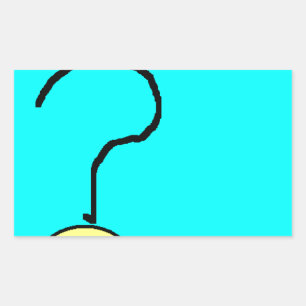 Sticker Rectangulaire Bonne question souriante Mark Emoji, Art pour enfa