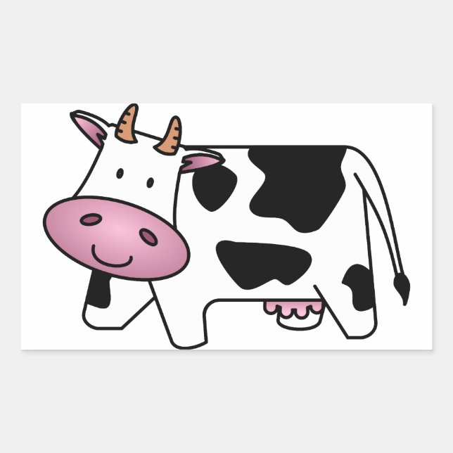 Sticker Rectangulaire Bonne vache (Devant)