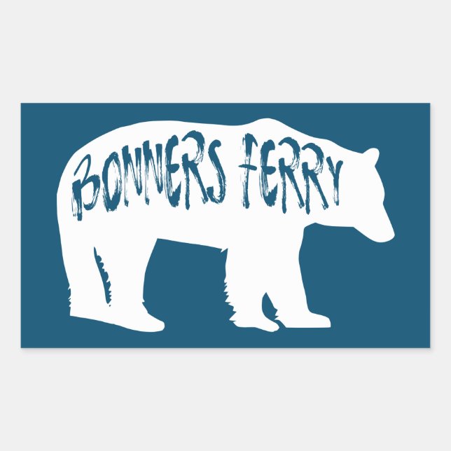 Sticker Rectangulaire Bonners Ferry Idaho Ours (Devant)