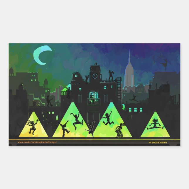 Sticker Rectangulaire Boogie Nights New York (Devant)
