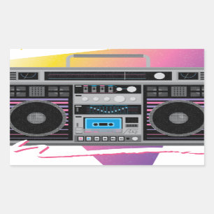 Sticker Rectangulaire Boombox en forme de fantôme des années 1980