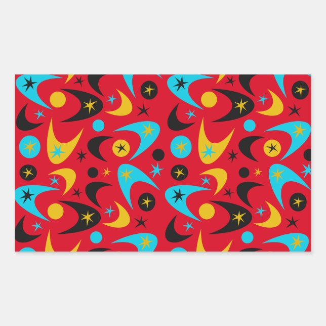 Sticker Rectangulaire Boomerangs rétro (Devant)