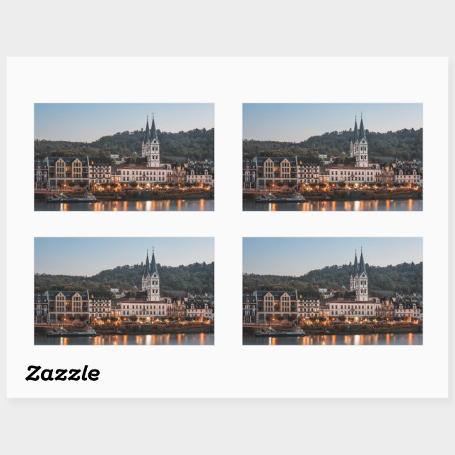 Sticker Rectangulaire Boppard Allemagne (Feuille)